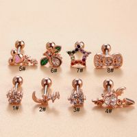 1 Piece Ear Cartilage Rings & Studs Simple Style Classic Style Star Heart Shape Bow Knot Copper Heart Star Bowknot Zircon Ear Cartilage Rings & Studs main image 5