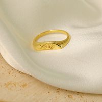 Copper 14K Gold Plated IG Style Baroque Style Commute Polishing Sun Moon Rings sku image 3
