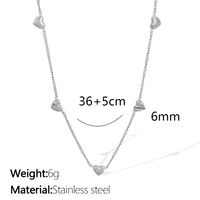Titanium Steel 18K Gold Plated Elegant Simple Style Classic Style Plating Heart Shape Bracelets Necklace sku image 4