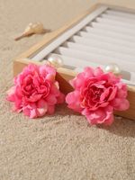 1 Pair Cute Sweet Flower Cloth Drop Earrings sku image 4