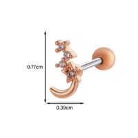 1 Stück Ohrknorpelringe &Stecker Einfacher Stil Klassischer Stil Stern Herzform Bogenknoten Kupfer Herz Stern Schleife Zirkon Ohrknorpelringe &Stecker sku image 8