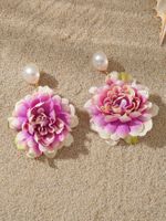 1 Pair Cute Sweet Flower Cloth Drop Earrings sku image 5