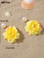 1 Pair Cute Sweet Flower Cloth Drop Earrings main image 3