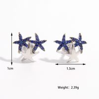 1 Pair Romantic Shiny Star Inlay Sterling Silver Zircon 14K Gold Plated White Gold Plated Ear Studs sku image 3