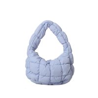 Femmes Petit Nylon Couleur Unie De Base Fermeture Éclair Sac En Forme De Nuage sku image 1