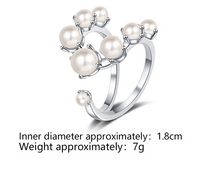 Classic Style Korean Style Geometric Solid Color Alloy Inlay Imitation Pearl Women's Open Rings sku image 2