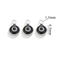Color-Preserving Stainless Steel Plated 18K Real Gold 6mm Single/Double-Ring Double-Sided Oil Dripping Devil Eye Pendant Diy Connection Accessories sku image 2