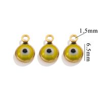 Color-Preserving Stainless Steel Plated 18K Real Gold 6mm Single/Double-Ring Double-Sided Oil Dripping Devil Eye Pendant Diy Connection Accessories sku image 13