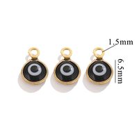 Color-Preserving Stainless Steel Plated 18K Real Gold 6mm Single/Double-Ring Double-Sided Oil Dripping Devil Eye Pendant Diy Connection Accessories main image 2