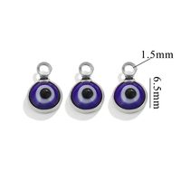 Color-Preserving Stainless Steel Plated 18K Real Gold 6mm Single/Double-Ring Double-Sided Oil Dripping Devil Eye Pendant Diy Connection Accessories sku image 3
