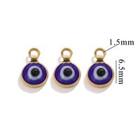 Color-Preserving Stainless Steel Plated 18K Real Gold 6mm Single/Double-Ring Double-Sided Oil Dripping Devil Eye Pendant Diy Connection Accessories sku image 15