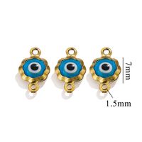 Color-Preserving Stainless Steel Plated 18K Real Gold 6mm Single/Double-Ring Double-Sided Oil Dripping Devil Eye Pendant Diy Connection Accessories sku image 18