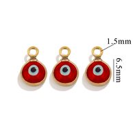 Color-Preserving Stainless Steel Plated 18K Real Gold 6mm Single/Double-Ring Double-Sided Oil Dripping Devil Eye Pendant Diy Connection Accessories sku image 17