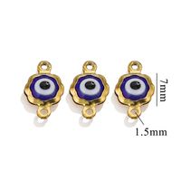 Color-Preserving Stainless Steel Plated 18K Real Gold 6mm Single/Double-Ring Double-Sided Oil Dripping Devil Eye Pendant Diy Connection Accessories sku image 19