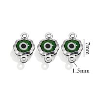 Color-Preserving Stainless Steel Plated 18K Real Gold 6mm Single/Double-Ring Double-Sided Oil Dripping Devil Eye Pendant Diy Connection Accessories sku image 9