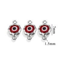 Color-Preserving Stainless Steel Plated 18K Real Gold 6mm Single/Double-Ring Double-Sided Oil Dripping Devil Eye Pendant Diy Connection Accessories sku image 10