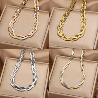 304 Stainless Steel Casual Simple Style Plating Braid Geometric Bracelets Necklace main image 6