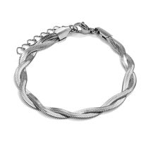 304 Stainless Steel Casual Simple Style Plating Braid Geometric Bracelets Necklace sku image 1