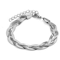 304 Stainless Steel Casual Simple Style Plating Braid Geometric Bracelets Necklace sku image 3