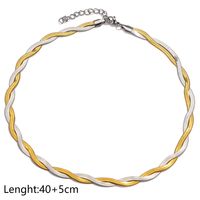 304 Stainless Steel Casual Simple Style Plating Braid Geometric Bracelets Necklace sku image 8