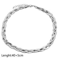 304 Stainless Steel Casual Simple Style Plating Braid Geometric Bracelets Necklace sku image 5