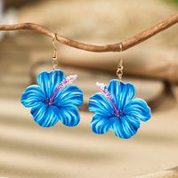 1 Pair Casual Bohemian Flower Painted Arylic Drop Earrings sku image 1