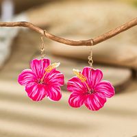 1 Pair Casual Bohemian Flower Painted Arylic Drop Earrings main image 4