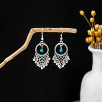 1 Pair Retro Geometric Beaded Plating Chain Alloy Drop Earrings sku image 20