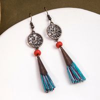 1 Pair Retro Geometric Beaded Plating Chain Alloy Drop Earrings sku image 45