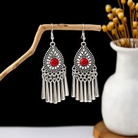 1 Pair Retro Geometric Beaded Plating Chain Alloy Drop Earrings sku image 44