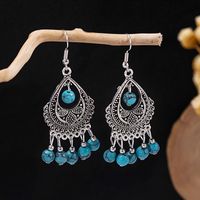 1 Pair Retro Geometric Beaded Plating Chain Alloy Drop Earrings sku image 47