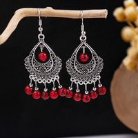 1 Pair Retro Geometric Beaded Plating Chain Alloy Drop Earrings sku image 52