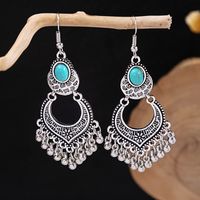 1 Pair Retro Geometric Beaded Plating Chain Alloy Drop Earrings sku image 60