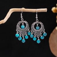 1 Pair Retro Geometric Beaded Plating Chain Alloy Drop Earrings sku image 61