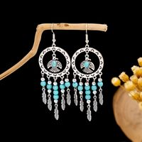 1 Pair Retro Geometric Beaded Plating Chain Alloy Drop Earrings sku image 76