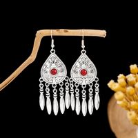 1 Pair Retro Geometric Beaded Plating Chain Alloy Drop Earrings sku image 87