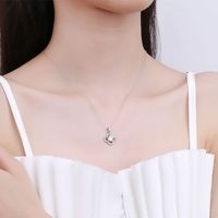 Sterling Silver IG Style Shiny Plating Inlay Four Leaf Clover Moissanite Zircon Pendant Necklace main image 4
