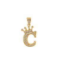 1 Piece Sterling Silver Zircon Letter Pendant sku image 3