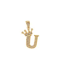 1 Piece Sterling Silver Zircon Letter Pendant sku image 21