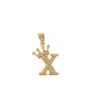 1 Piece Sterling Silver Zircon Letter Pendant sku image 24