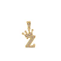 1 Piece Sterling Silver Zircon Letter Pendant sku image 26