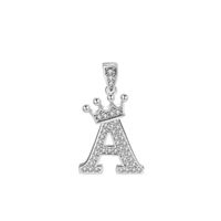 1 Piece Sterling Silver Zircon Letter Pendant sku image 27