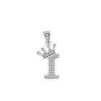 1 Piece Sterling Silver Zircon Letter Pendant sku image 35