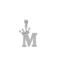 1 Piece Sterling Silver Zircon Letter Pendant sku image 39