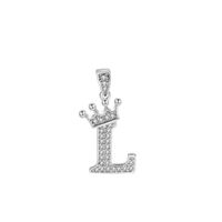 1 Piece Sterling Silver Zircon Letter Pendant sku image 38