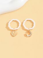 Simple Style Classic Style Moon Artificial Pearl Alloy Beaded Women's Rings main image 5