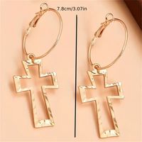 1 Pair Simple Style Classic Style Solid Color Hollow Out Zinc Alloy Drop Earrings main image 2