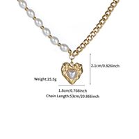 Edelstahl 304 18 Karat Vergoldet Retro XUPING Perlen Überzug Inlay Herzform Künstliche Perlen Halskette Mit Anhänger main image 2