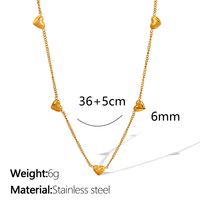 Titan Stahl 18 Karat Vergoldet Elegant Einfacher Stil Klassischer Stil Überzug Herzform Armbänder Halskette sku image 3