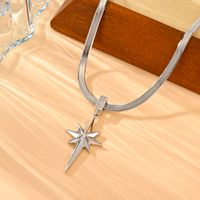 Titanium Steel 18K Gold Plated Simple Style Plating Inlay Hexagram Zircon Pendant Necklace main image 4